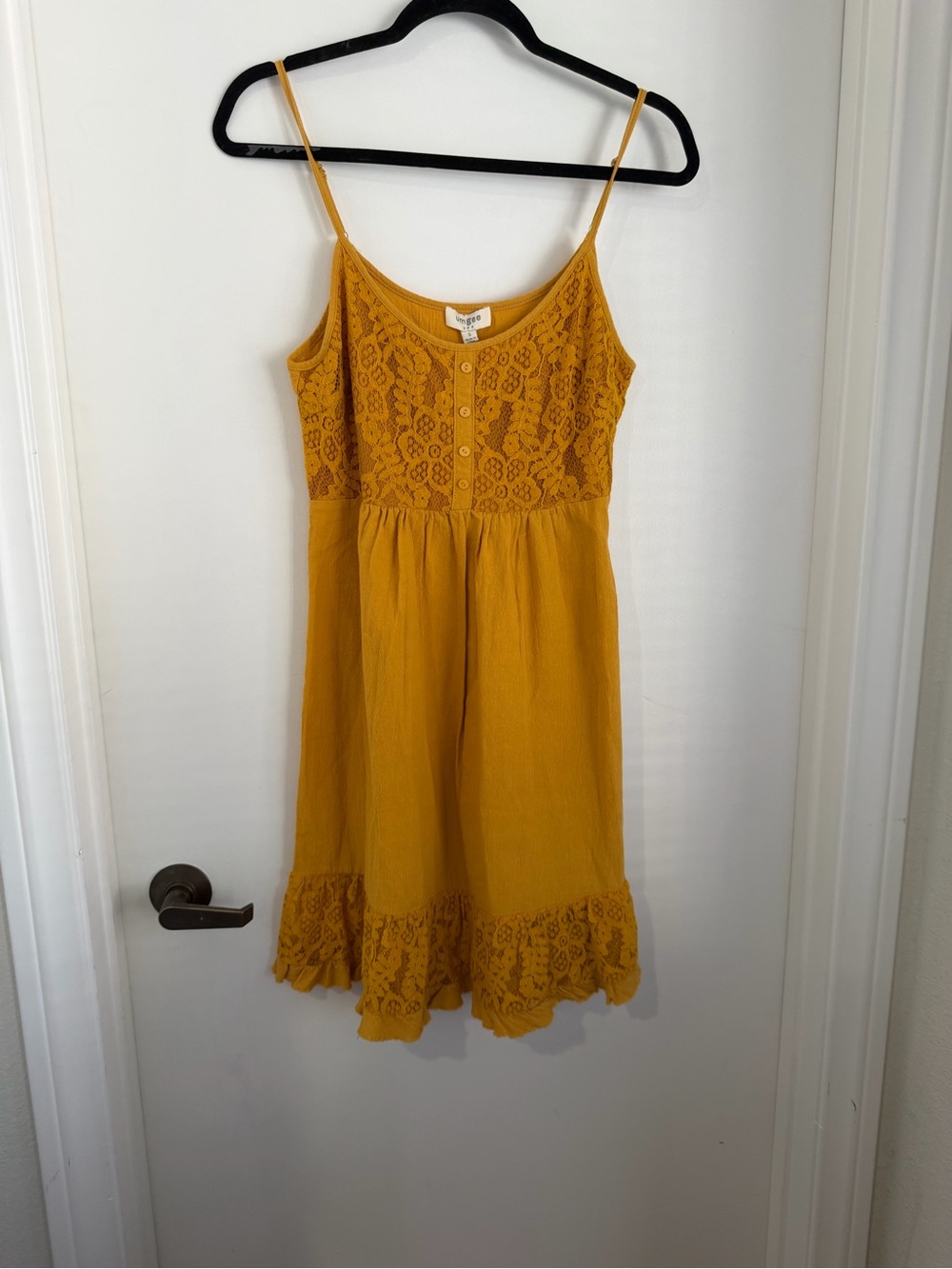 Umgee Mustard Lace-Trim Sundress-NWT